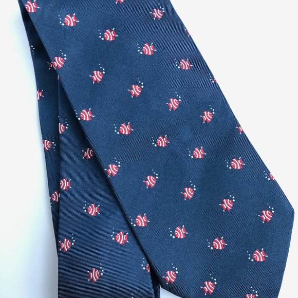 Salvatore Ferragamo Other - Salvatore Ferragamo Nautical Fish Blue Silk Tie